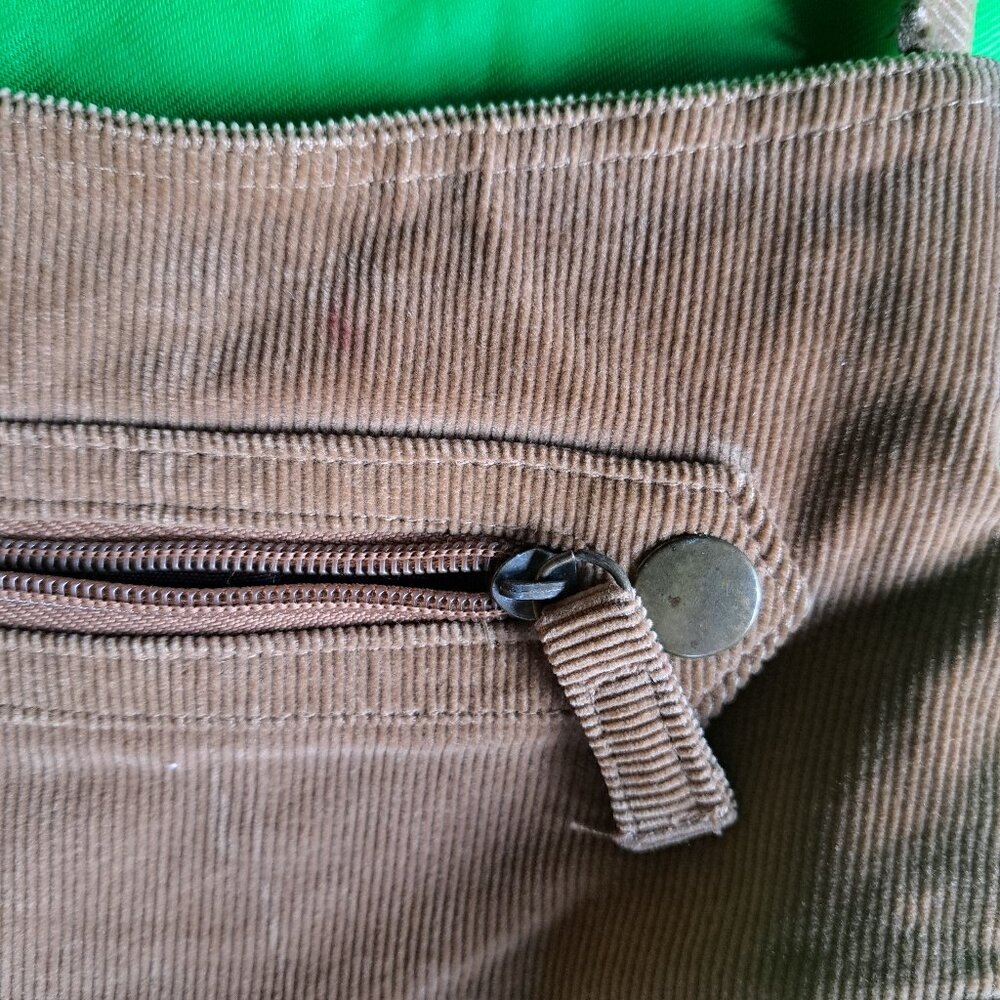 Corduroy purse with flower embroidery - Picture 6 of 6